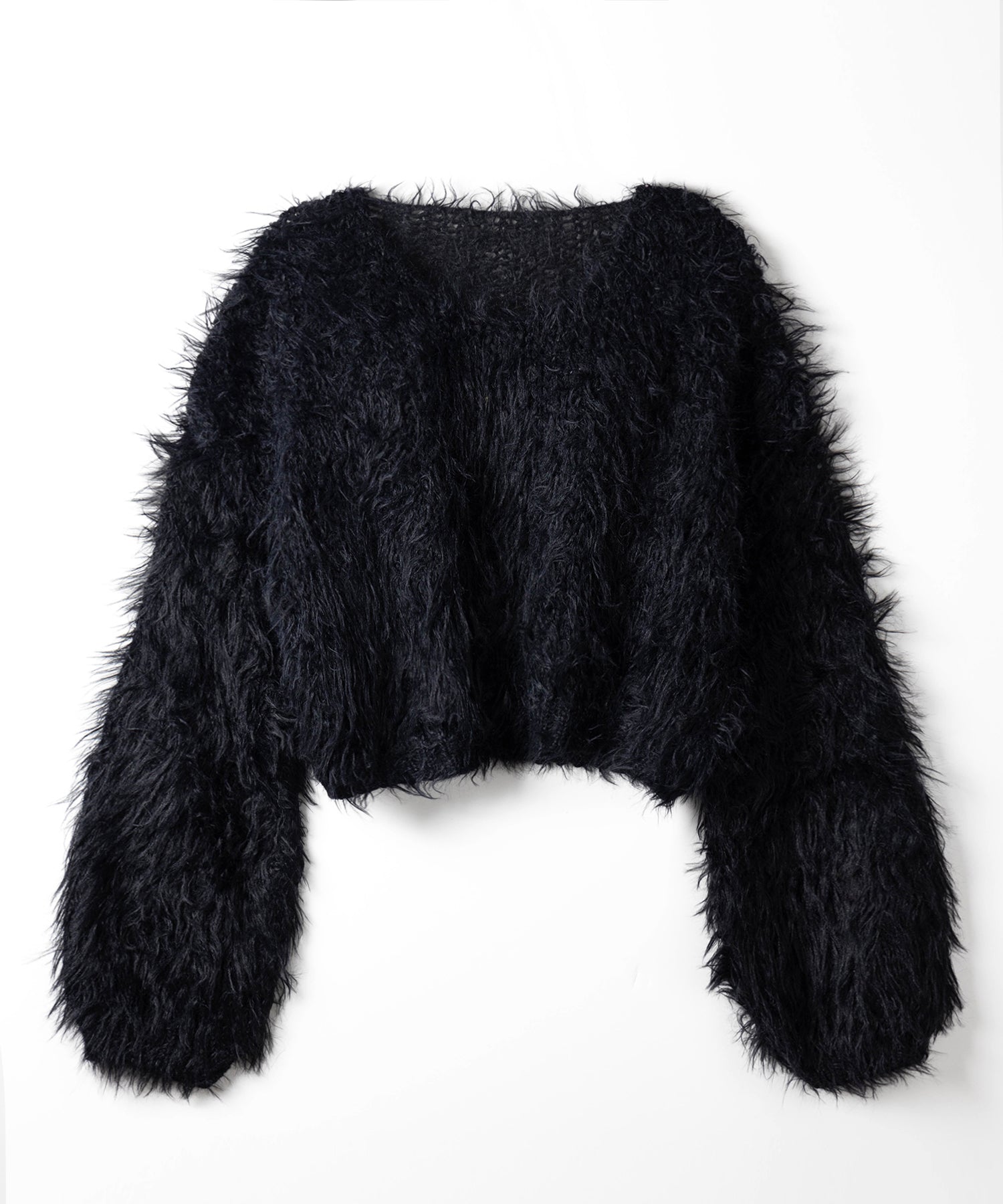 【 選べる6色展開 】フラッフィーシャギールーズショートニット / fluffy shaggy loose short knit