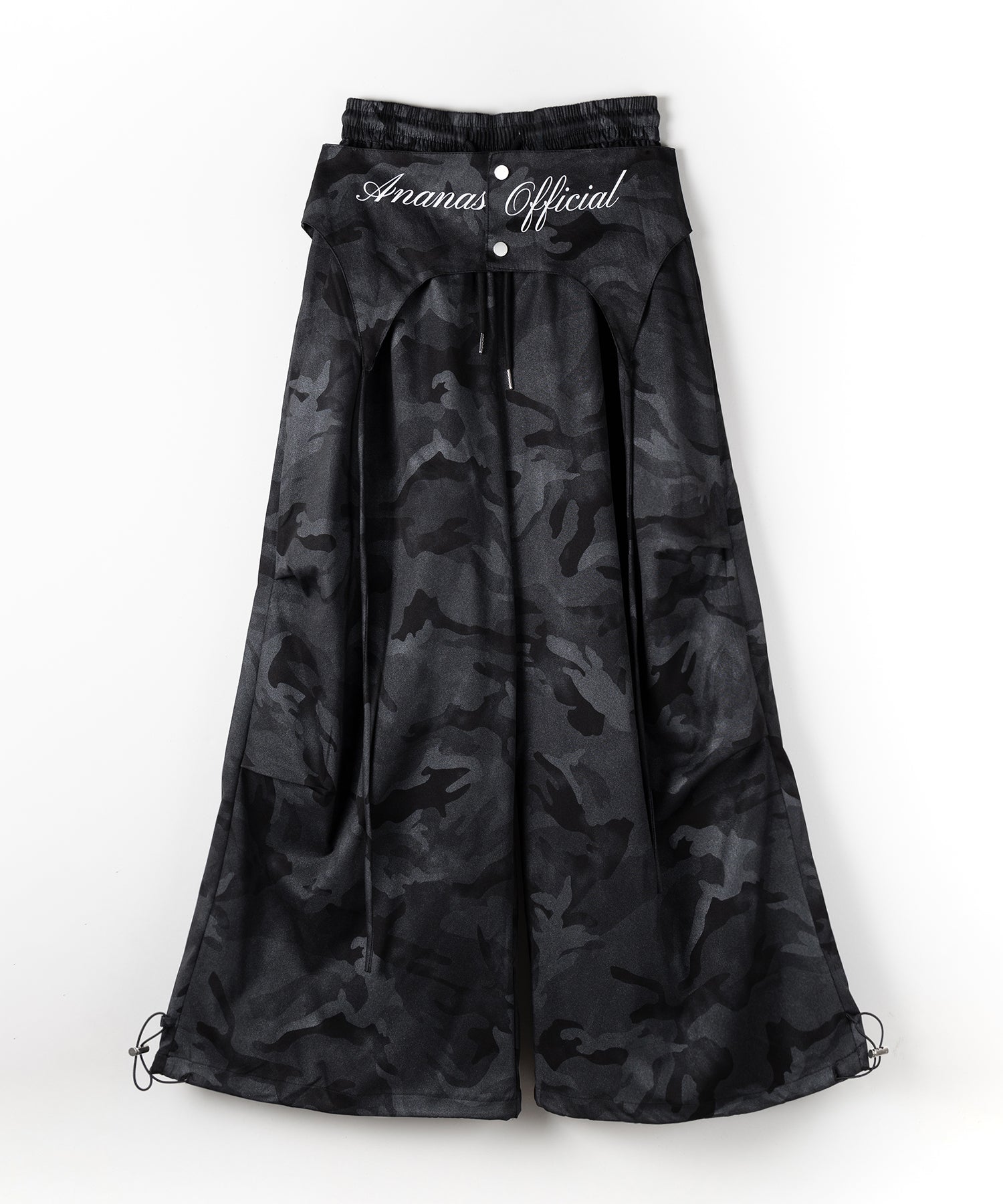 ロゴガーターカモフラタックワイドパンツ / logo garter camouflage tuck wide pants