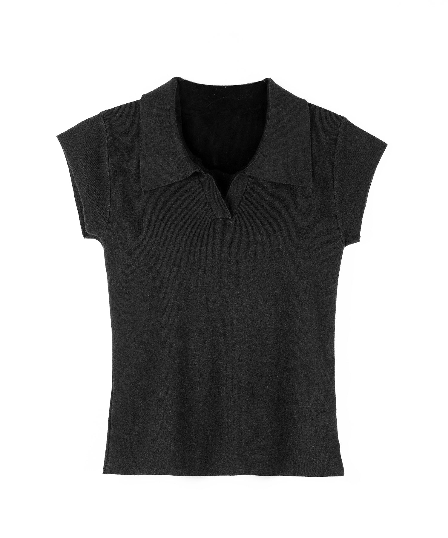 スキッパー半袖ニットトップス /skipper short sleeve knit tops