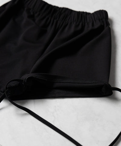 【 セルフカット調節可能 】クロスストラップリボンバイカーレギンスパンツ / cross strap ribbon biker leggings pants