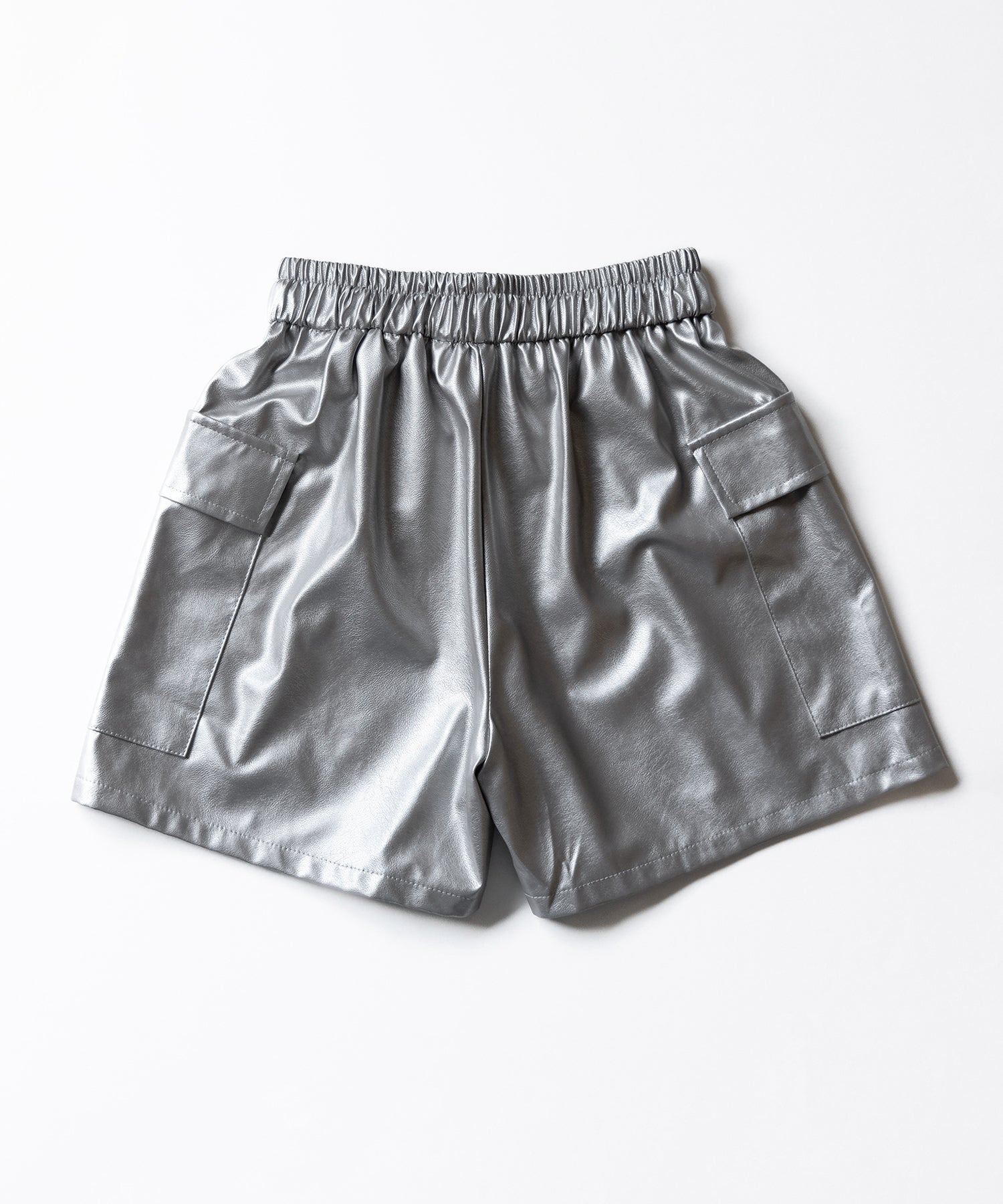【 2color / 3size 】ドローコードフェイクレザーカーゴショートパンツ