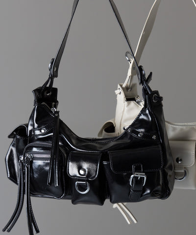 【 ショルダーにできる2WAY 】 4アウトポケットワンハンドルショルダーバッグ / 4 outpocket onehandle shoulder bag