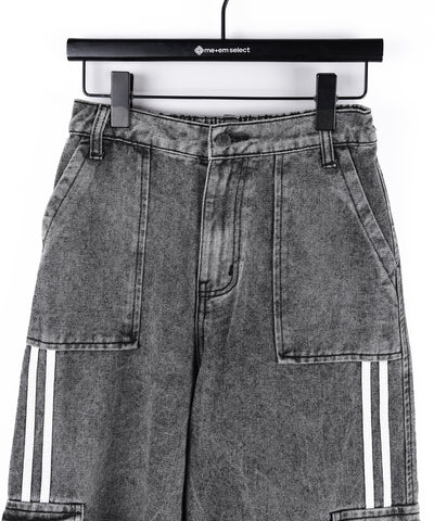 サイドラインストレートカーゴデニムパンツ / sideline straight cargo denim pants