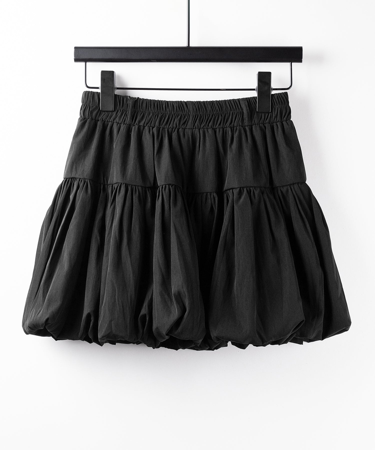 【 2color /インパン裏地付き 】ティアードコットンバルーンミニスカート / tiered cotton balloon mini skirt