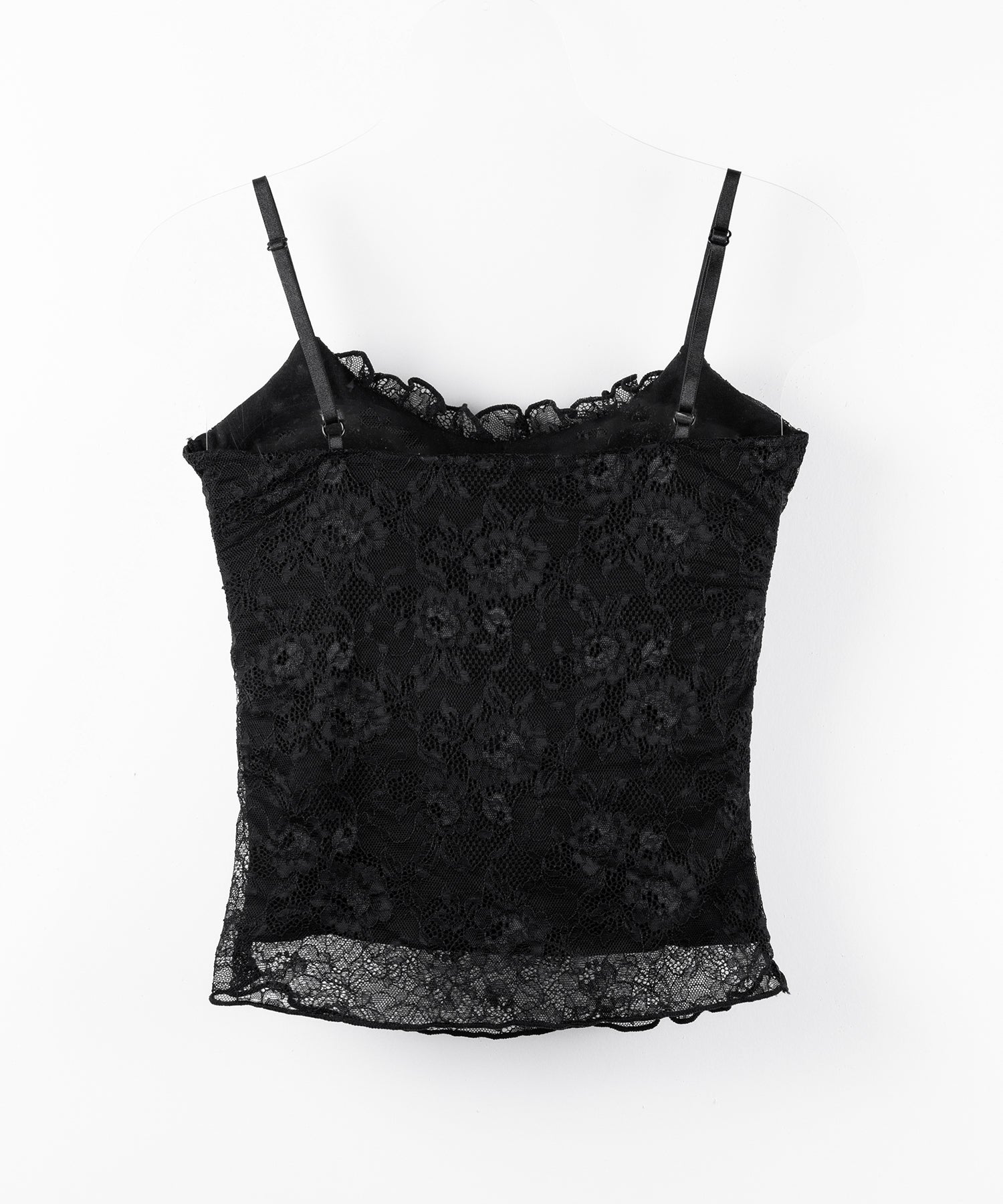 【 2color 】フロントリボンレースレイヤードキャミソール / front ribbon lace layered camisole