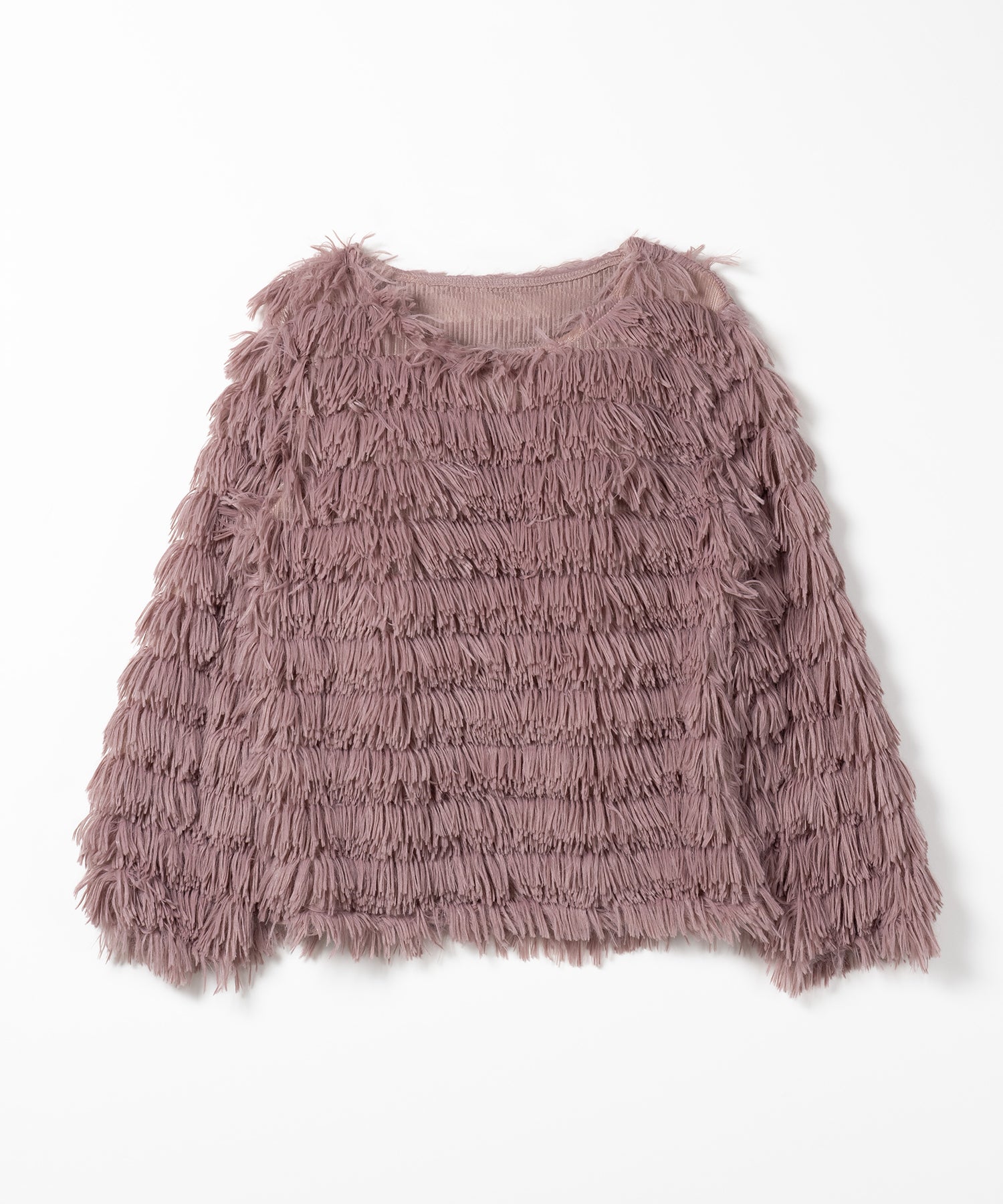 【 4color 】シャギーファーフリンジオーバートップス /shaggy fur fringe over tops