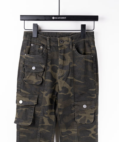 ヴィンテージカモフラストレッチカーゴフレアデニム / vintage camouflage stretch cargo flare denim