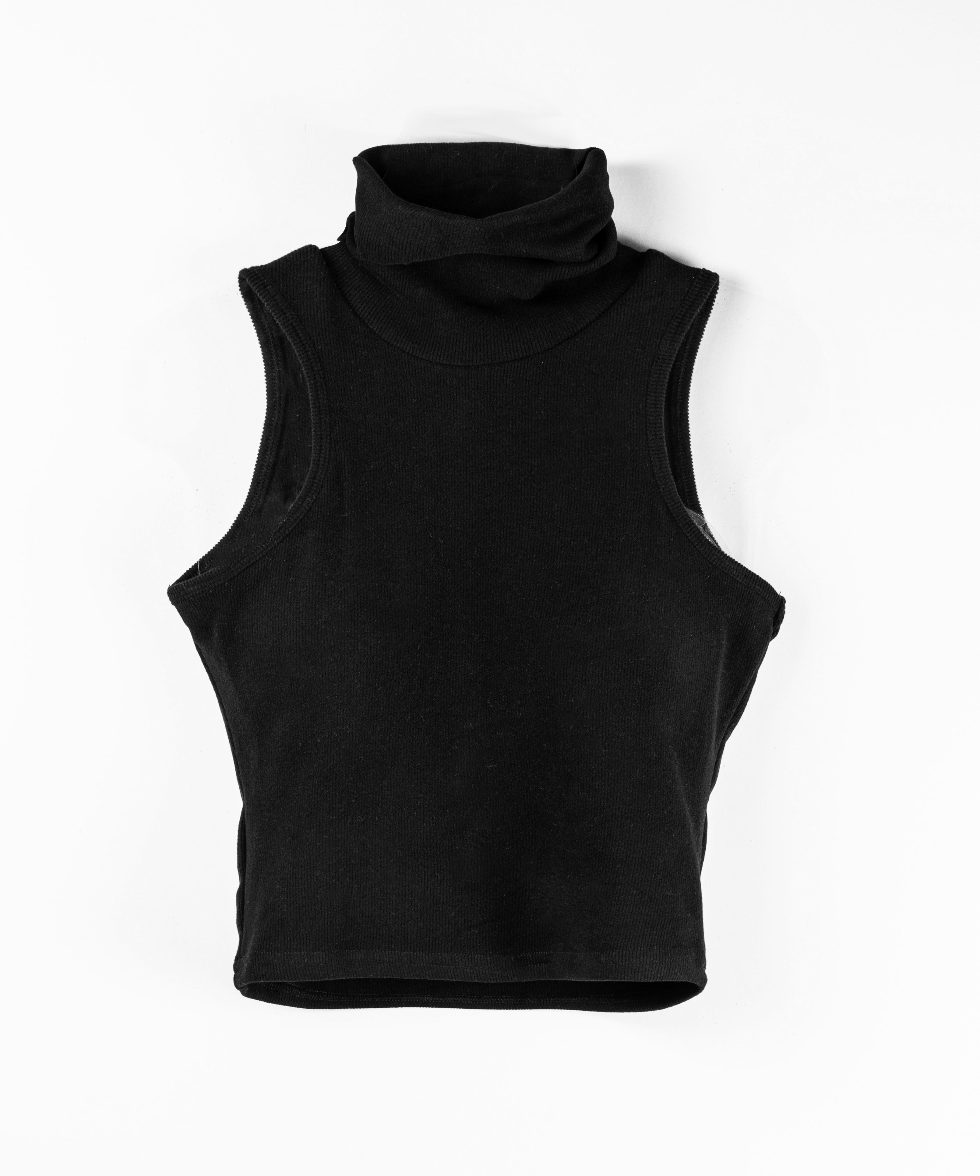 【 裏微起毛 / 2点セット 】ハイネックノースリーブトップス + ショートカーディガン SET / high neck nosleeve tops + short cardigan SET