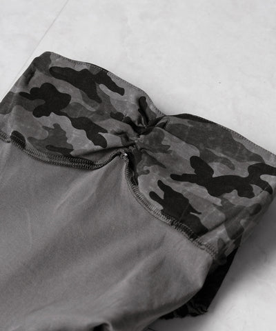 チョーカーロングタイ付き ヴィンテージカモフラレースフリルベアトップス / ( choker long tie SET ) vintage camouflage lace frill bare tops