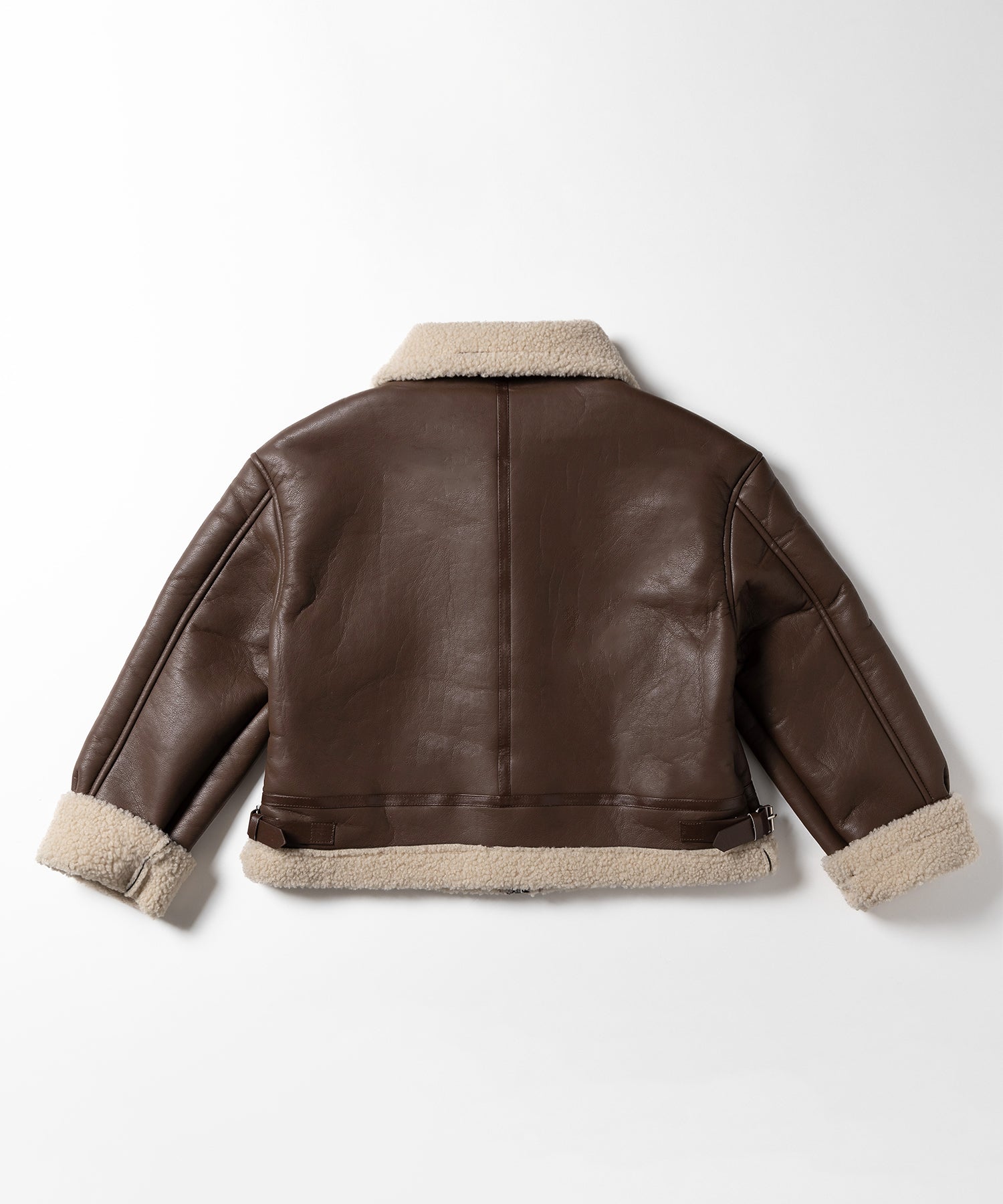 フェイクレザームートンB-3クロップドフライトジャケット