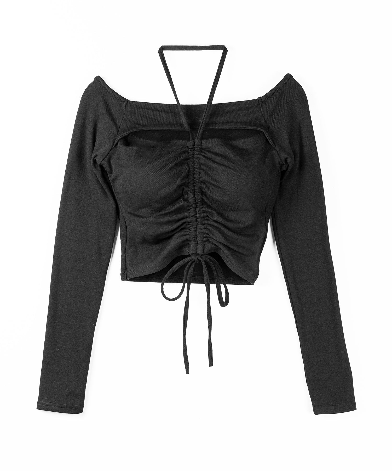 裏起毛カットアウトシャーリングぴちカットソートップス / urakimo cutout shirring pichi cutsew tops