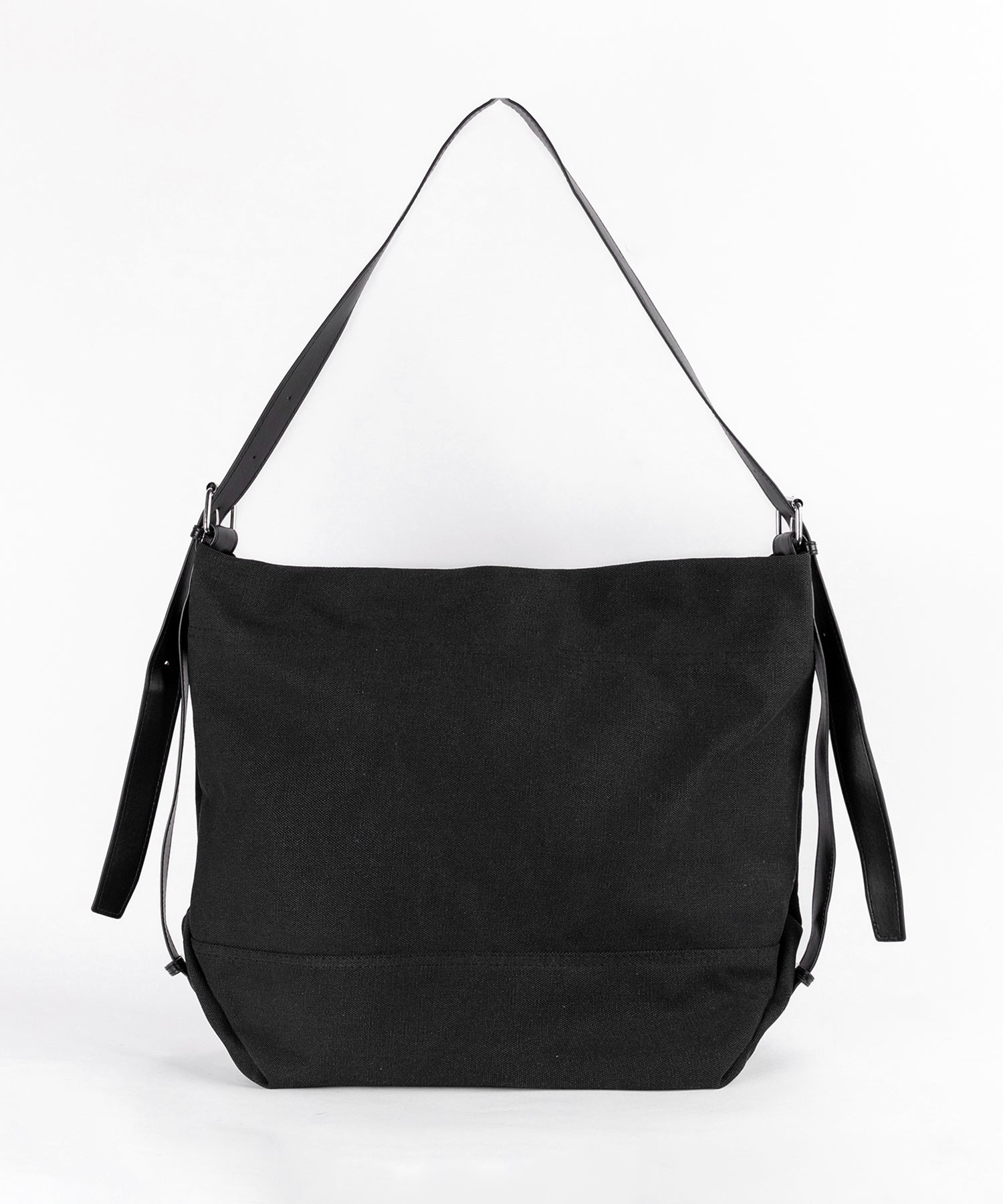 【 2color 】レザーベルトキャンバスビッグショルダーバッグ / leather belt canvas big shoulder bag