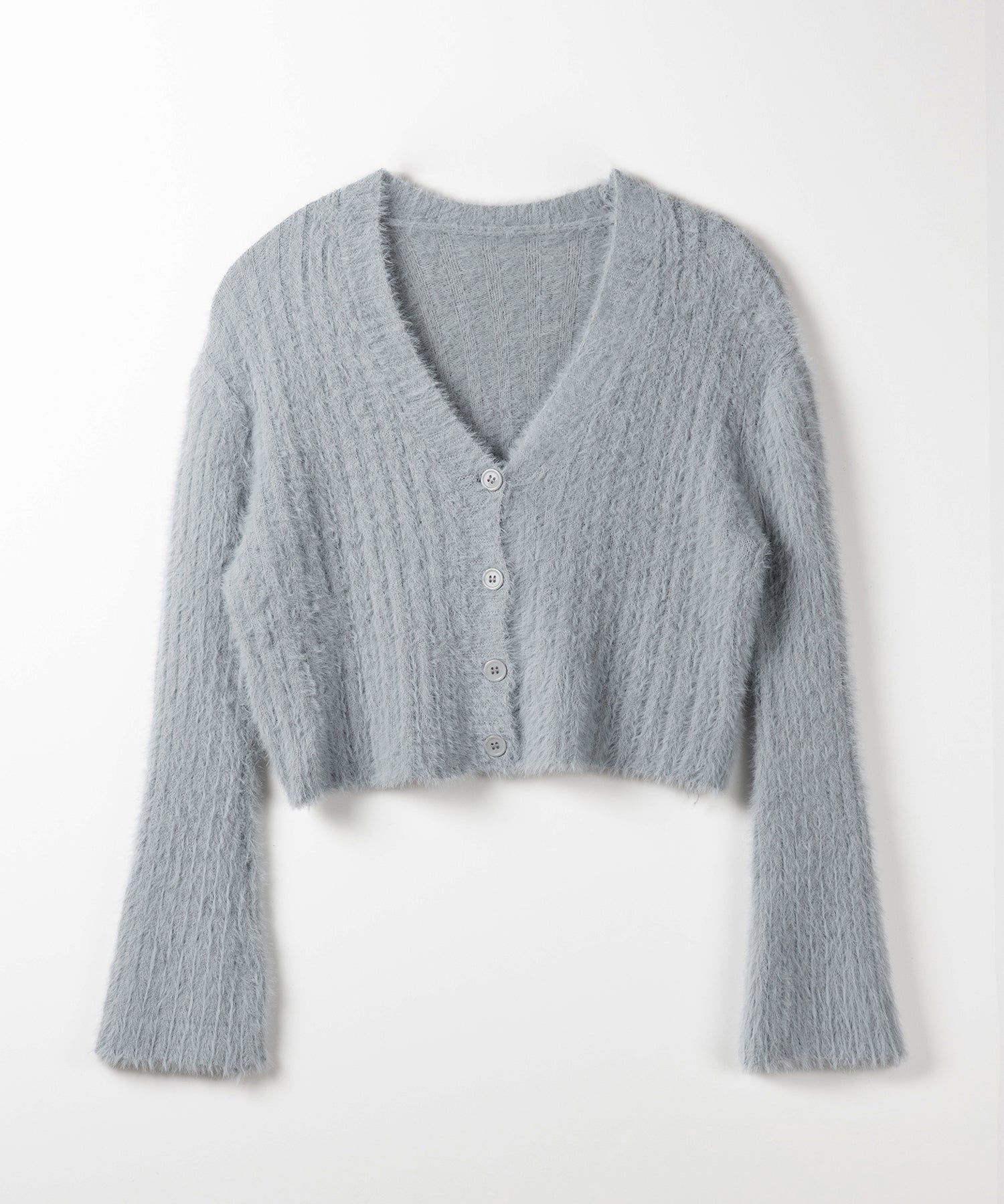 【 3color 】ショートシャギーリブニットカーディガン / short shaggy lib knit cardigan