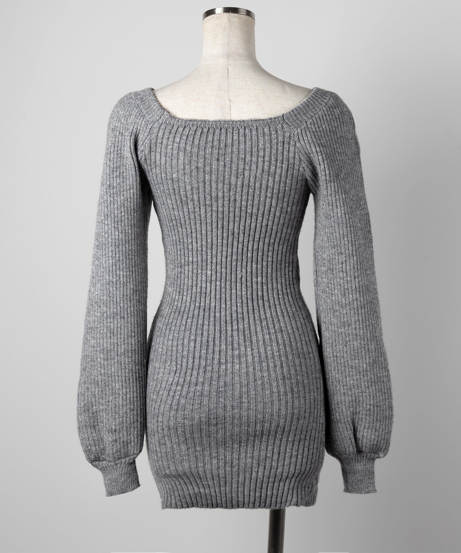 【 2color 】スクエアネックリブニットミニワンピース / square neck rib knit mini one piece