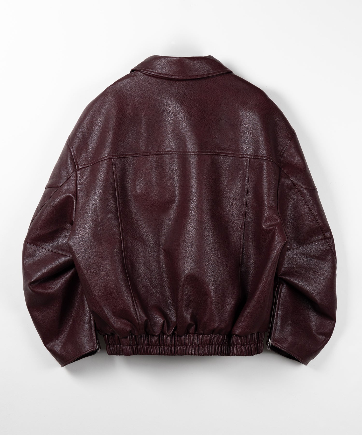 【 2color 】ヴィンテージライクボリュームスリーブフェイクレザーブルゾン / vintage like volume sleeve fake leather blouson