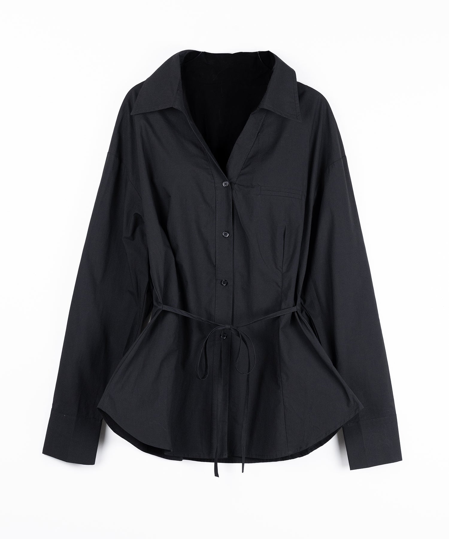 ストラップリボンレディフレアシャツ / strap ribbon lady flare shirts