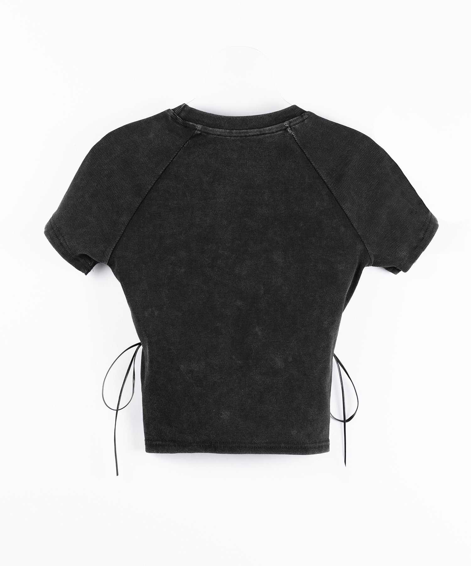 ヴィンテージサイドレースアップカットアウト半袖ショートTシャツ / vintage side lace up cutout short short sleeve T-shirts