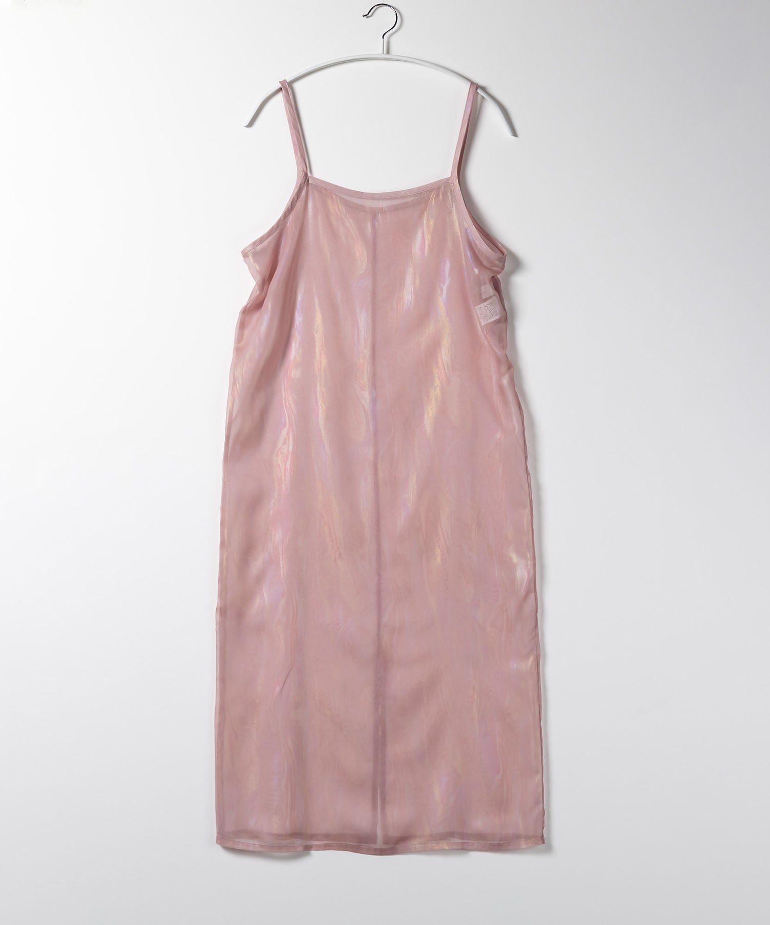 【 3color 】オーロラグロスオーガンジーバックスリットストレートキャミワンピース / Aurora gloss organdy backslit straight cami onepiece