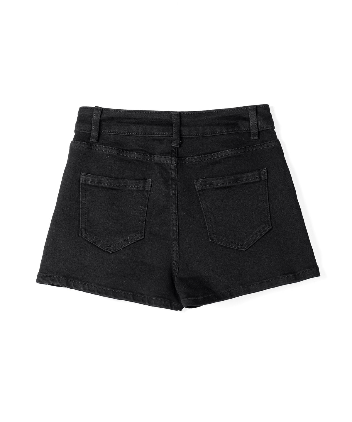 スタッズジップデザインストレッチデニムミニスカパン/ studs zip design stretch denim mini skirt pants