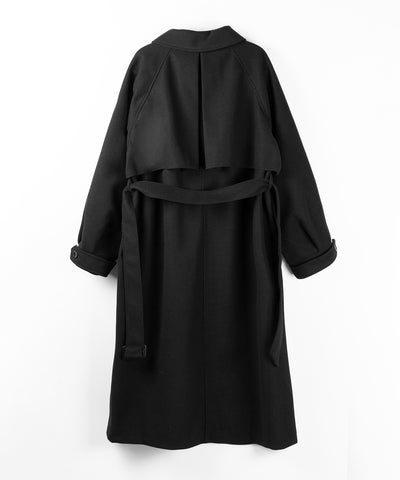 【 ウエストマークベルトSET 】2WAY ステンカラーレディメルトンロングコート / 2WAY soutien collar lady melton long coat