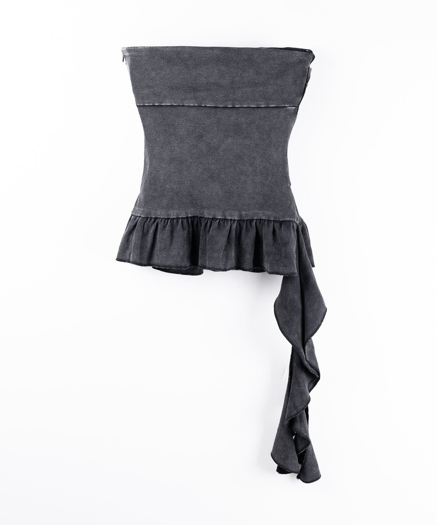 【 2color 】ヴィンテージピグメントフリルベアトップス / vintage pigment frill bare tops