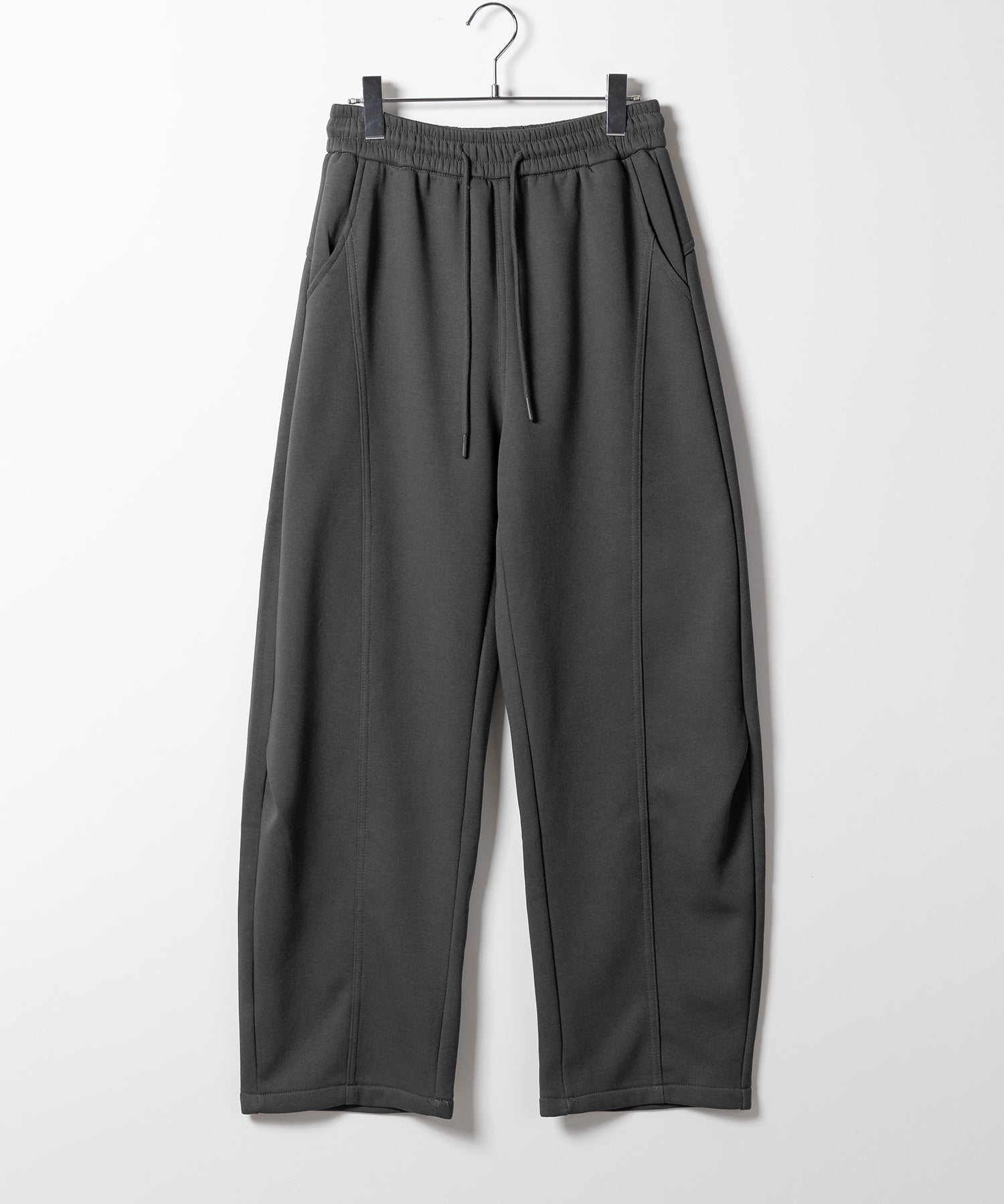 【 裏起毛 】カーブラインサイドタックワイドスウェットパンツ
