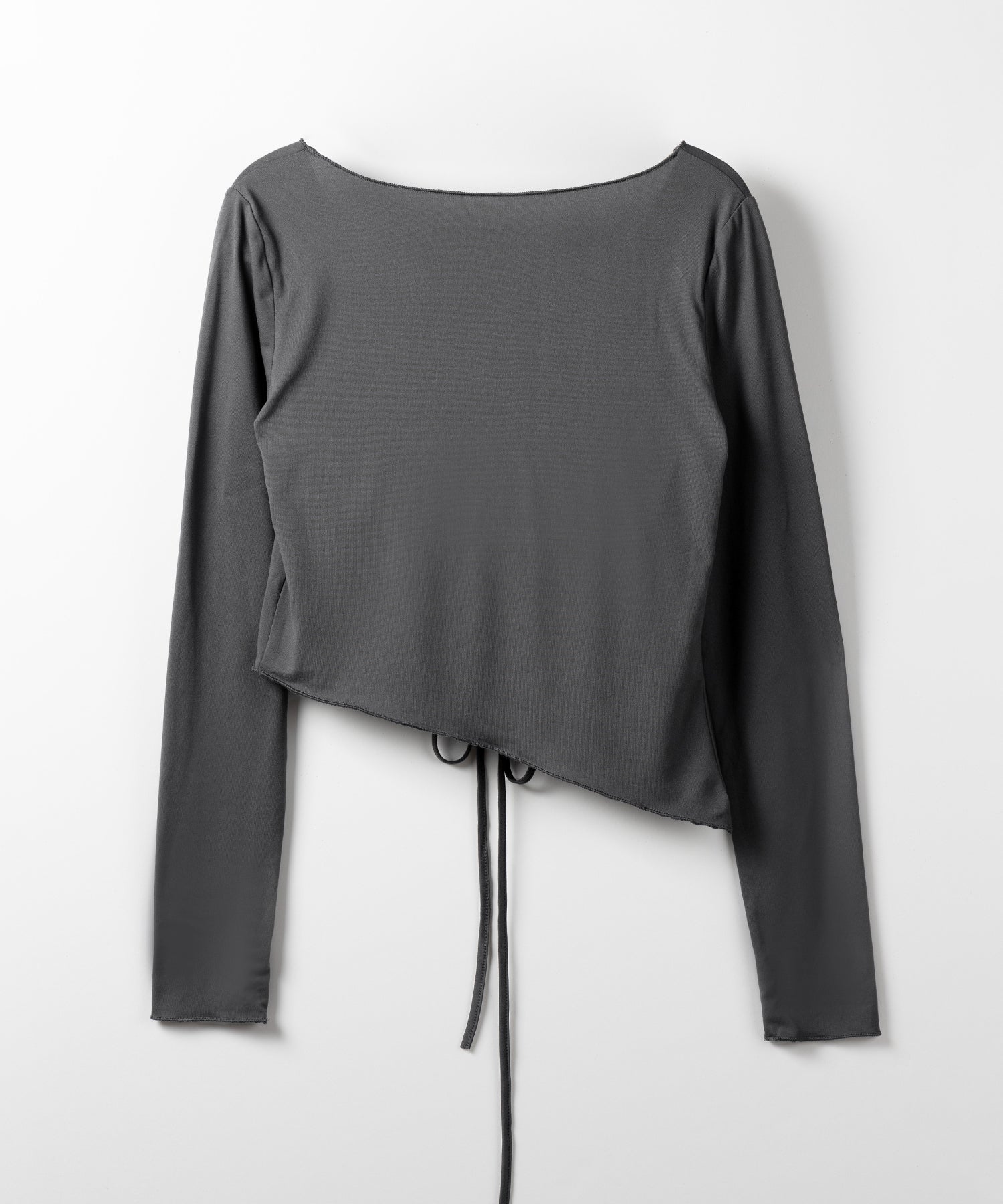 レースアップショートスリムカットソートップス / lace up short slim cut and sew tops