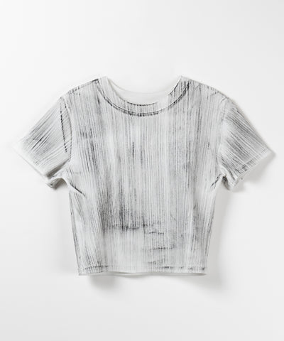 ヴィンテージプリントクロップドリブTシャツ / vintage print cropped lib Tee