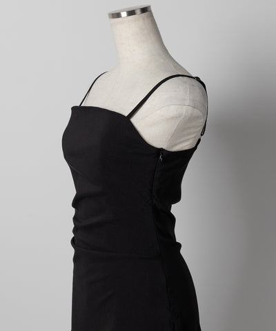 サイドタックストレッチスリットミニキャミワンピース / side tack stretch slit mini cami onepiece
