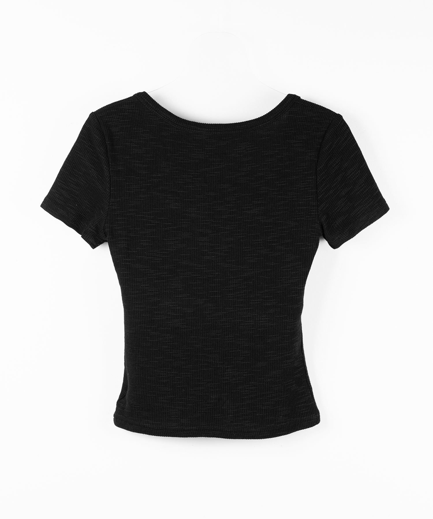 スクエアヘンリーネック半袖ピチTシャツ /square henley neck short sleeve pichi T-Shirt