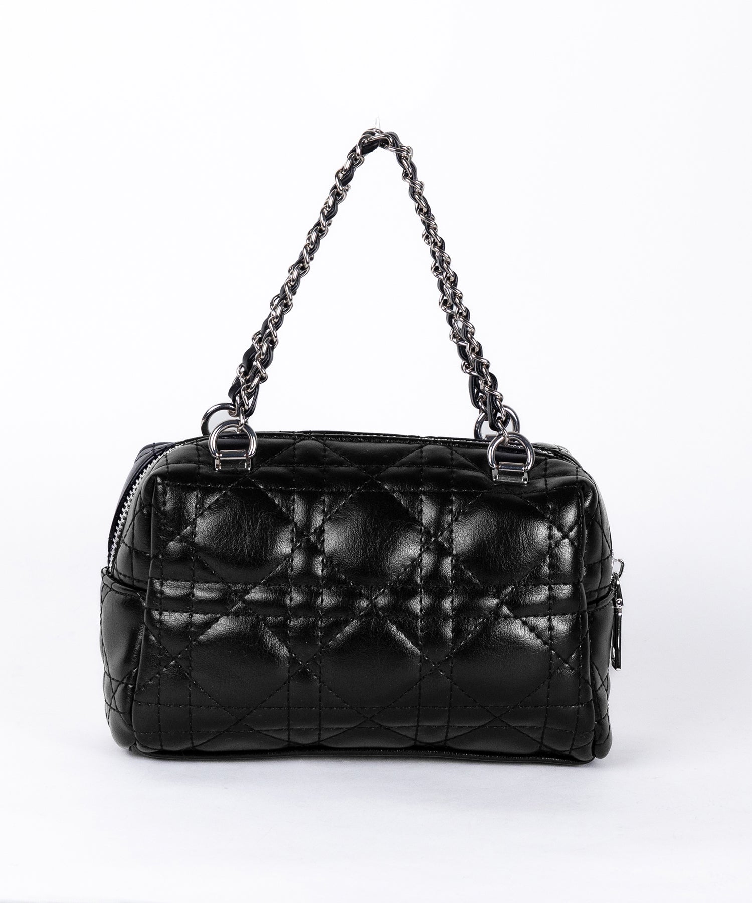【 ショルダーストラップ付き2WAY 】キルティングスクエアチェーンショルダーミニバッグ / 2WAY quilted square chain shoulder mini bag