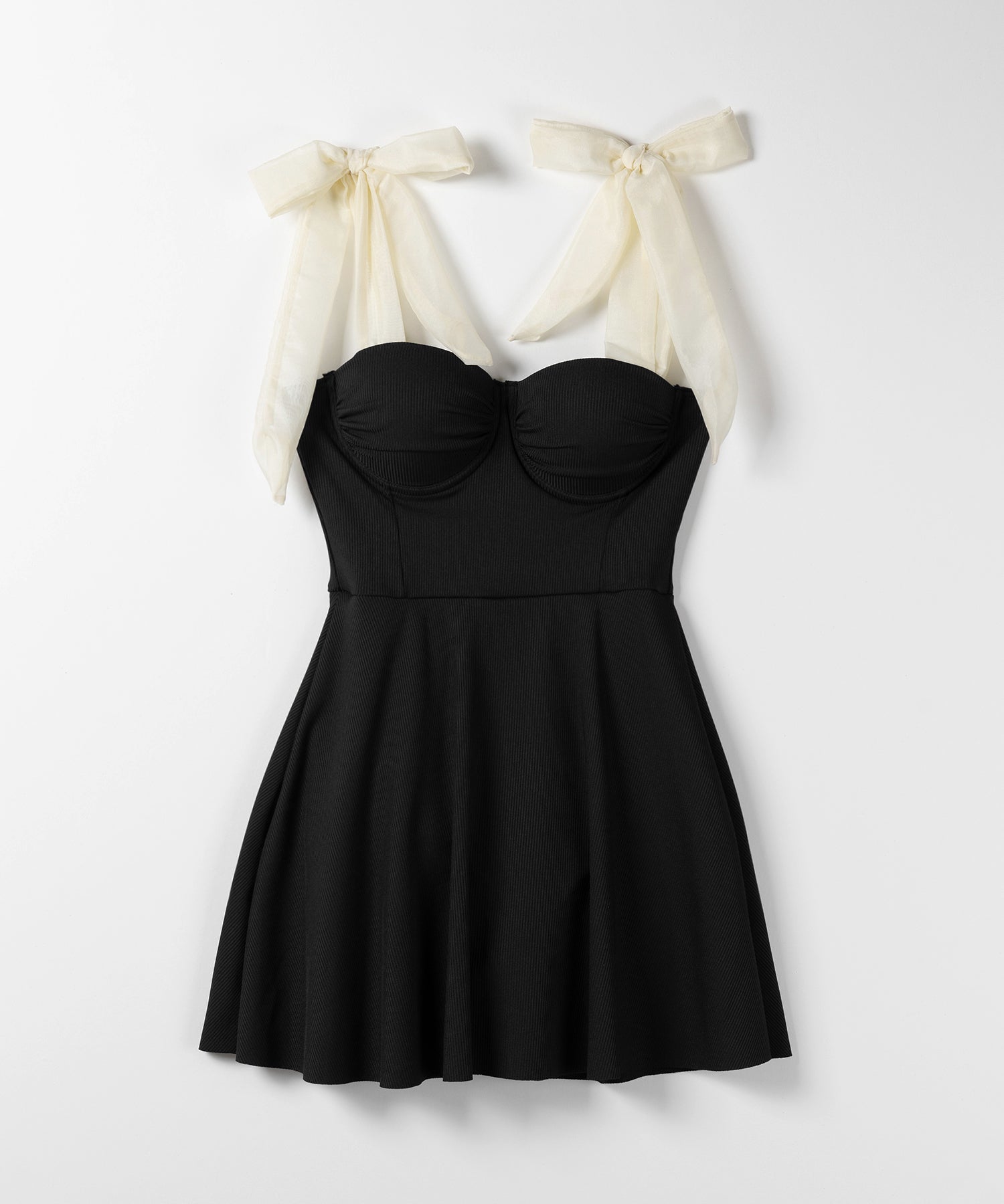 【 レディース水着 】ショルダーリボンバイカラーワンピース水着 / shoulder ribbon bicolor onepiece swimwear