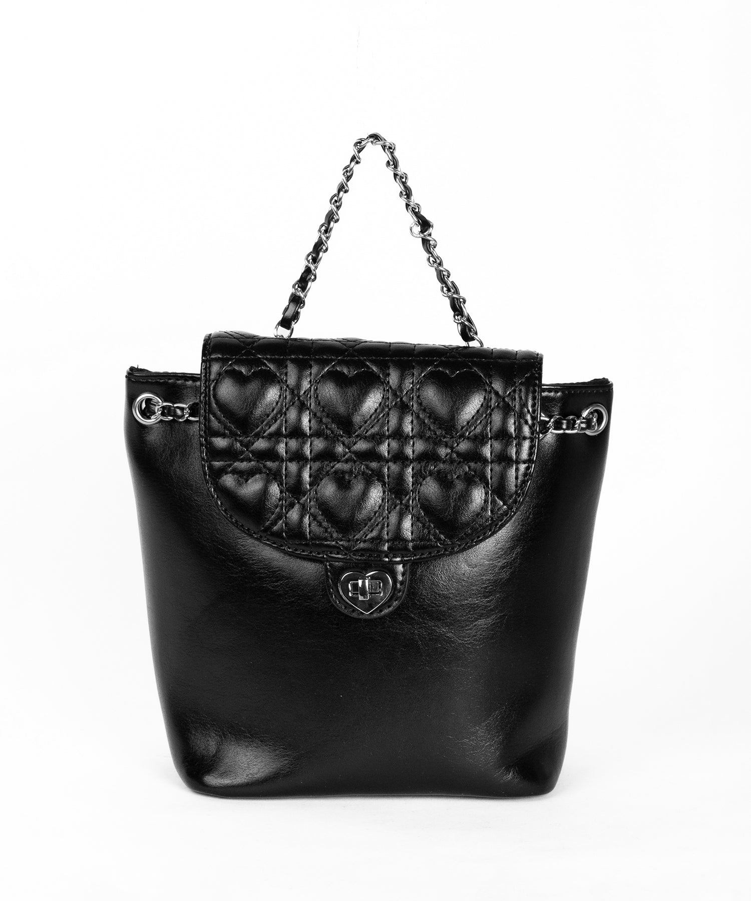 ハートキルティングチェーンミニリュック / heart quilted chain mini backpack
