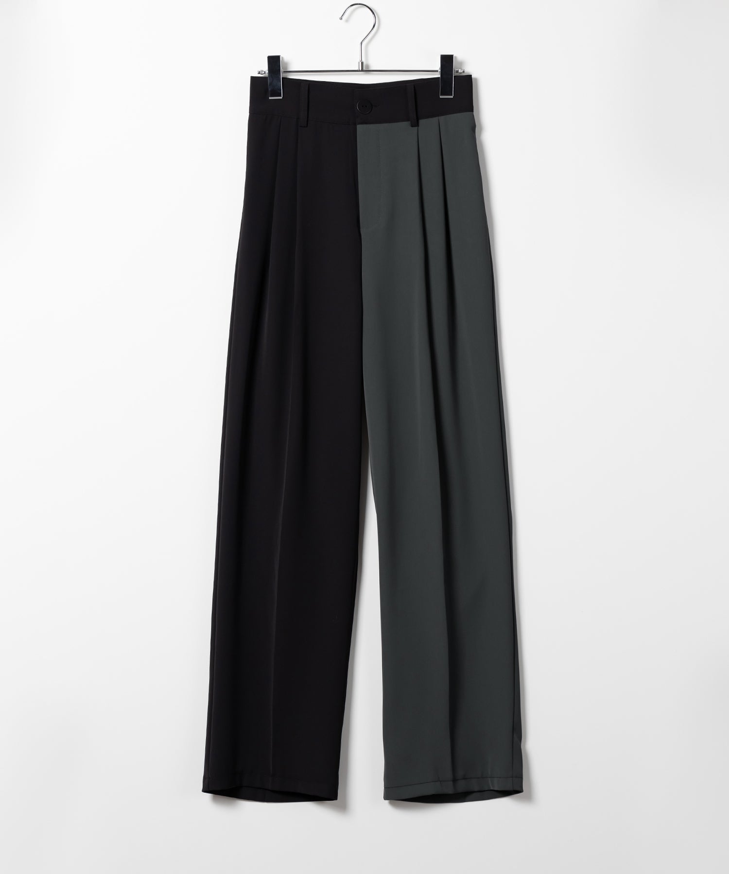 【 5SIZE 】太ベルトハイウエストツートーンタックスラックス