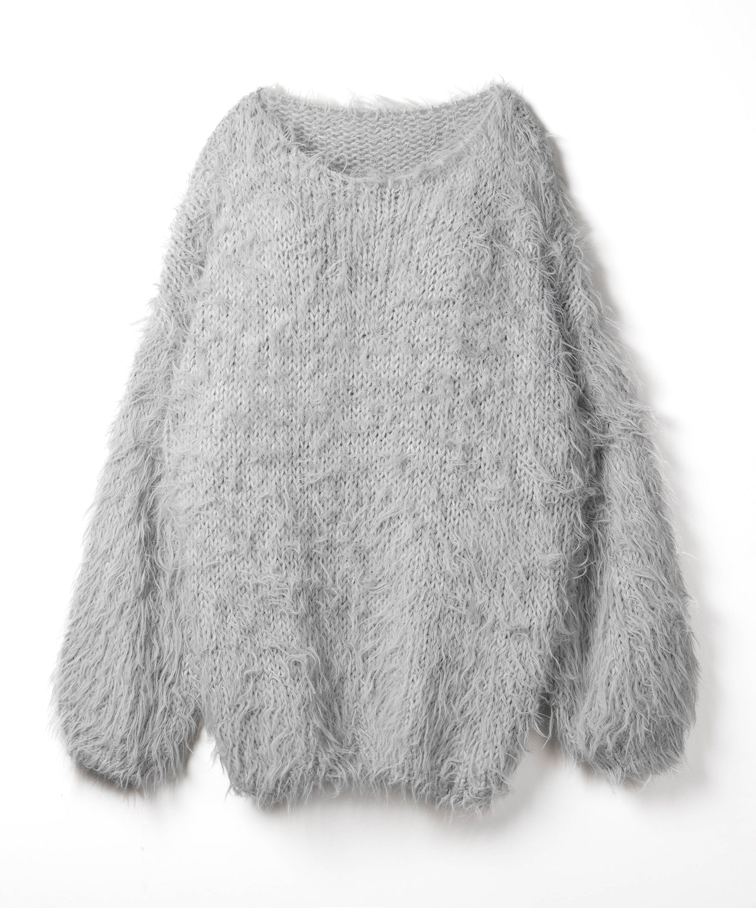【 3color 】フラッフィーシャギーボリュームニットミニワンピース / fluffy shaggy volume knit mini onepiece