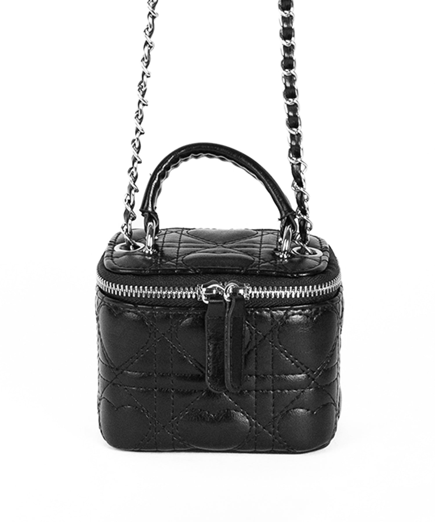 ハートキルティングミニバニティバッグ / heart quilted mini vanity bag