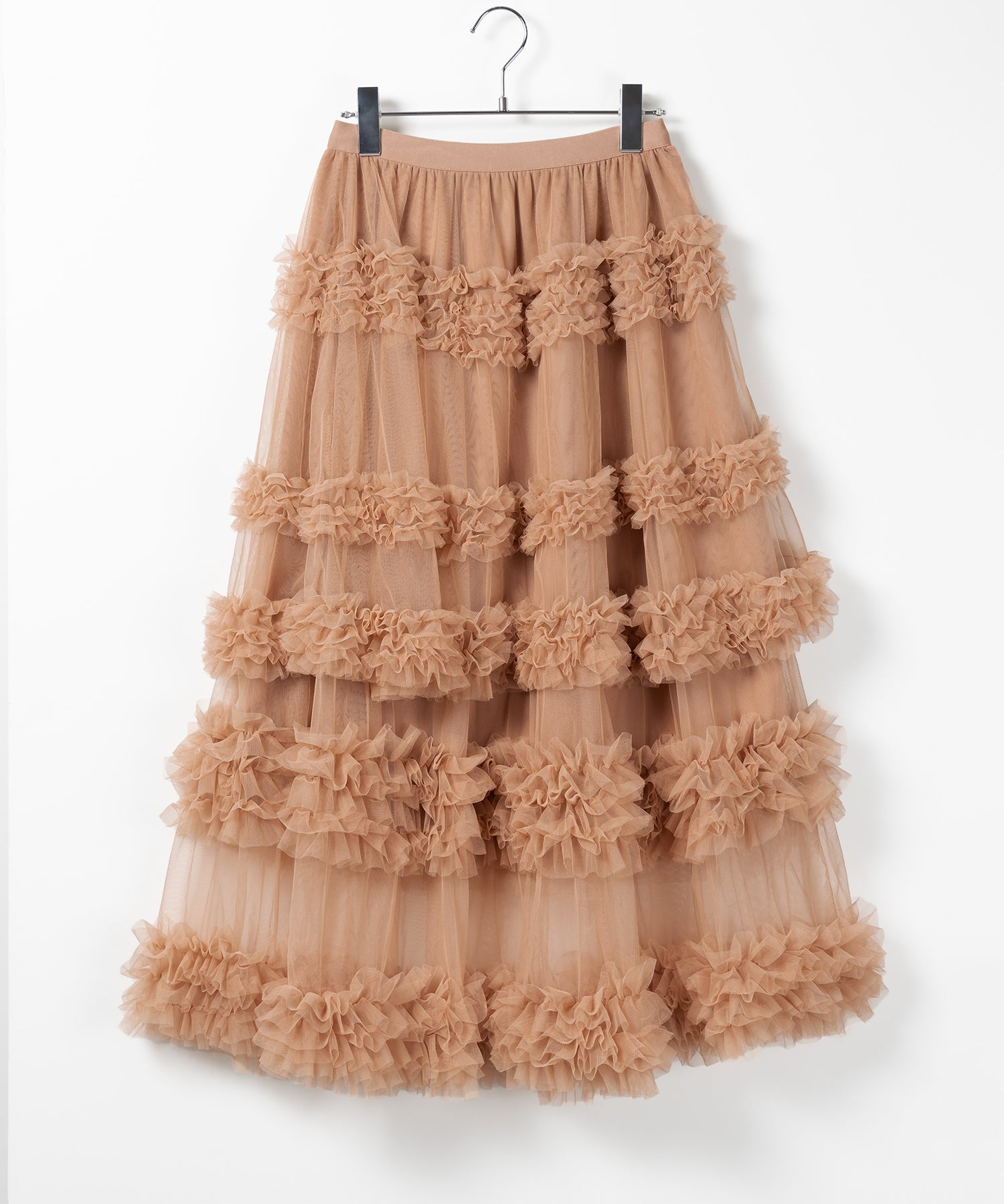 シアーフリルレイヤードボリュームチュールスカート
