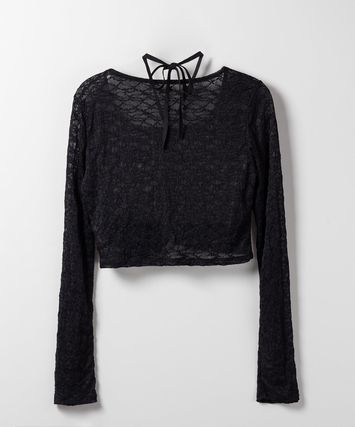 【 2WAY 】クロスストラップリボンショートレースカーディガン / cross strap ribbon short lace cardigan