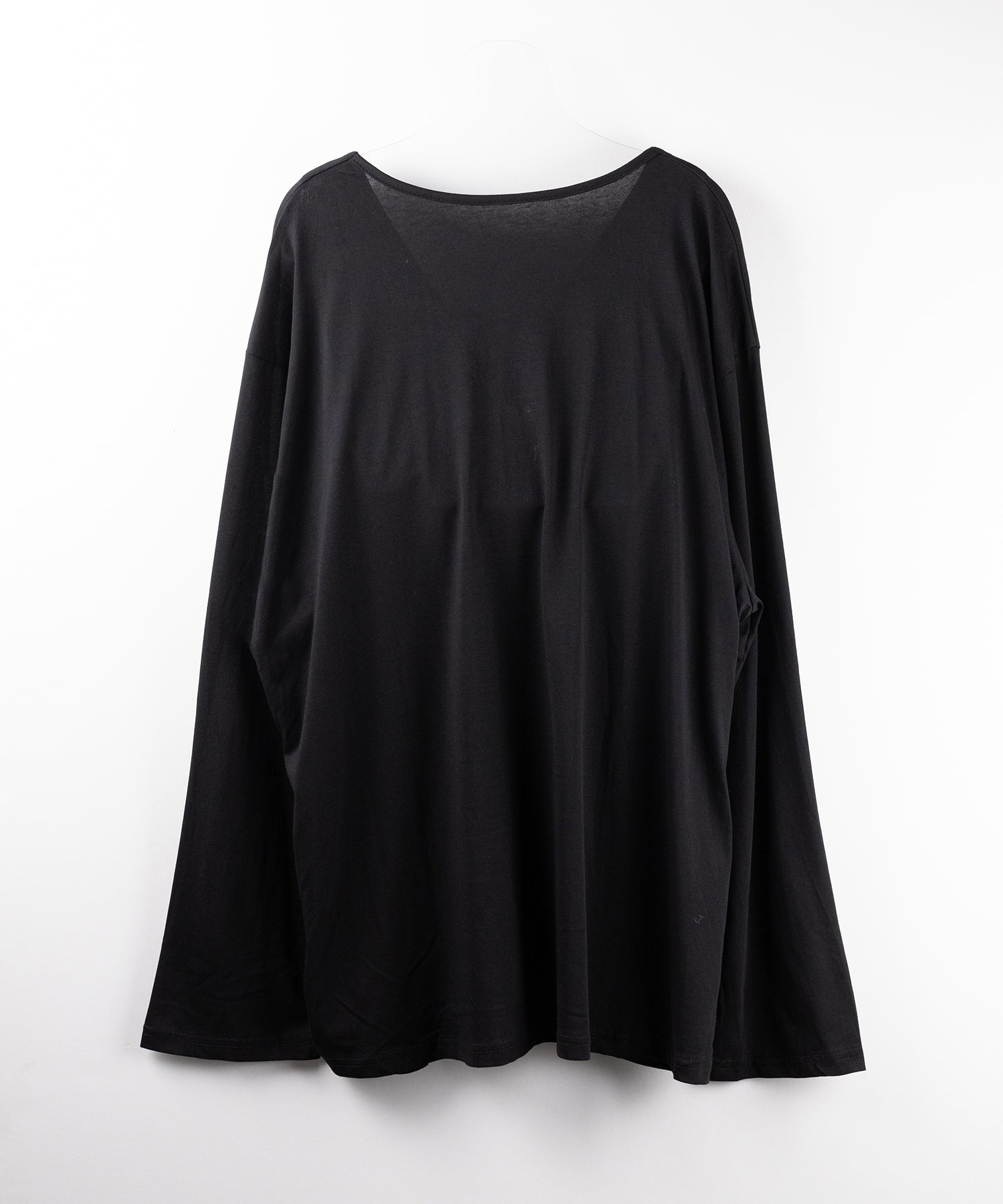 レースアップルーズシルエット長袖ビッグTシャツ / laceup loose silhouette long sleeve big T-shirt