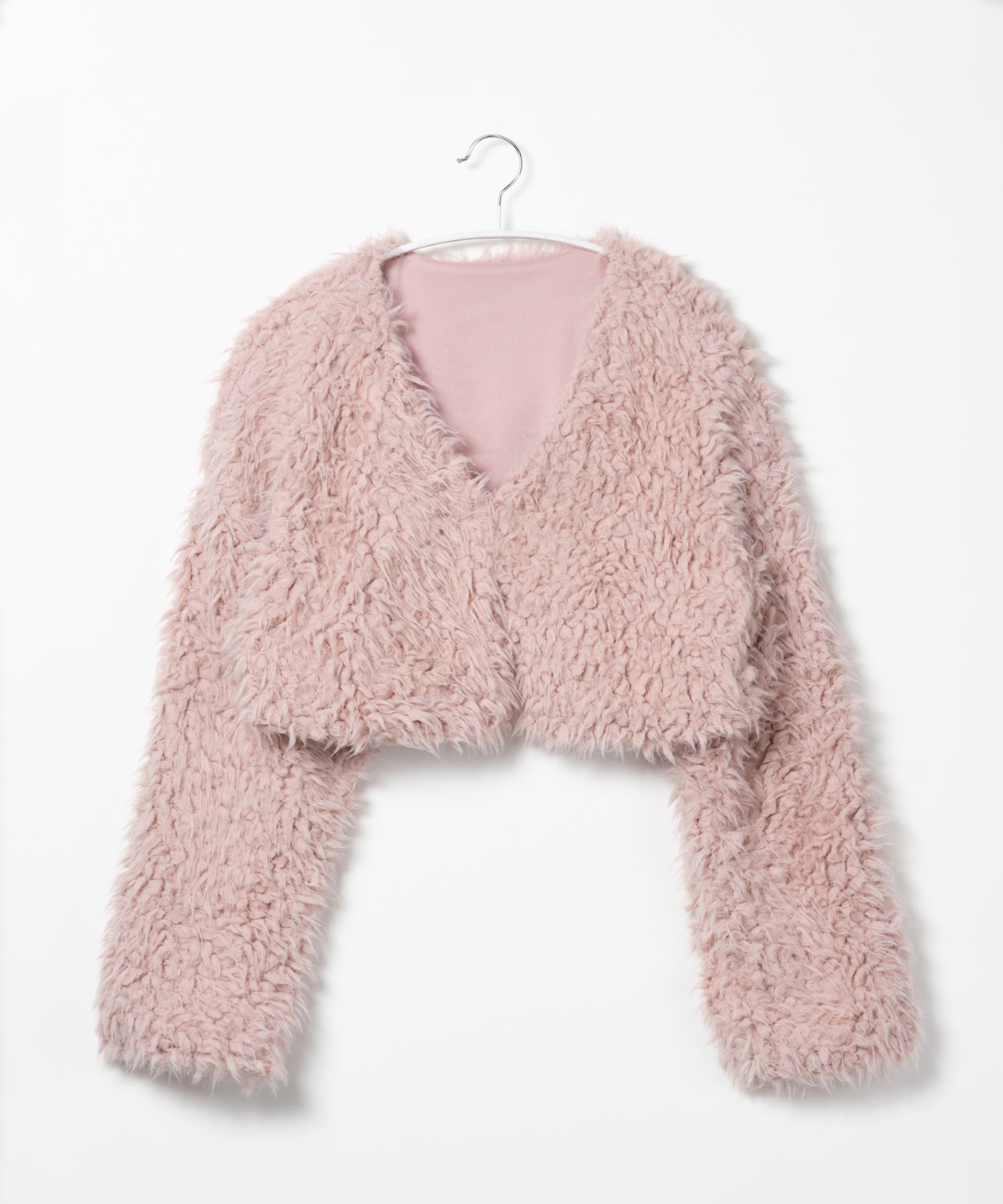 【 3COLOR 】ロングシャギーボアショートボリュームカーディガン