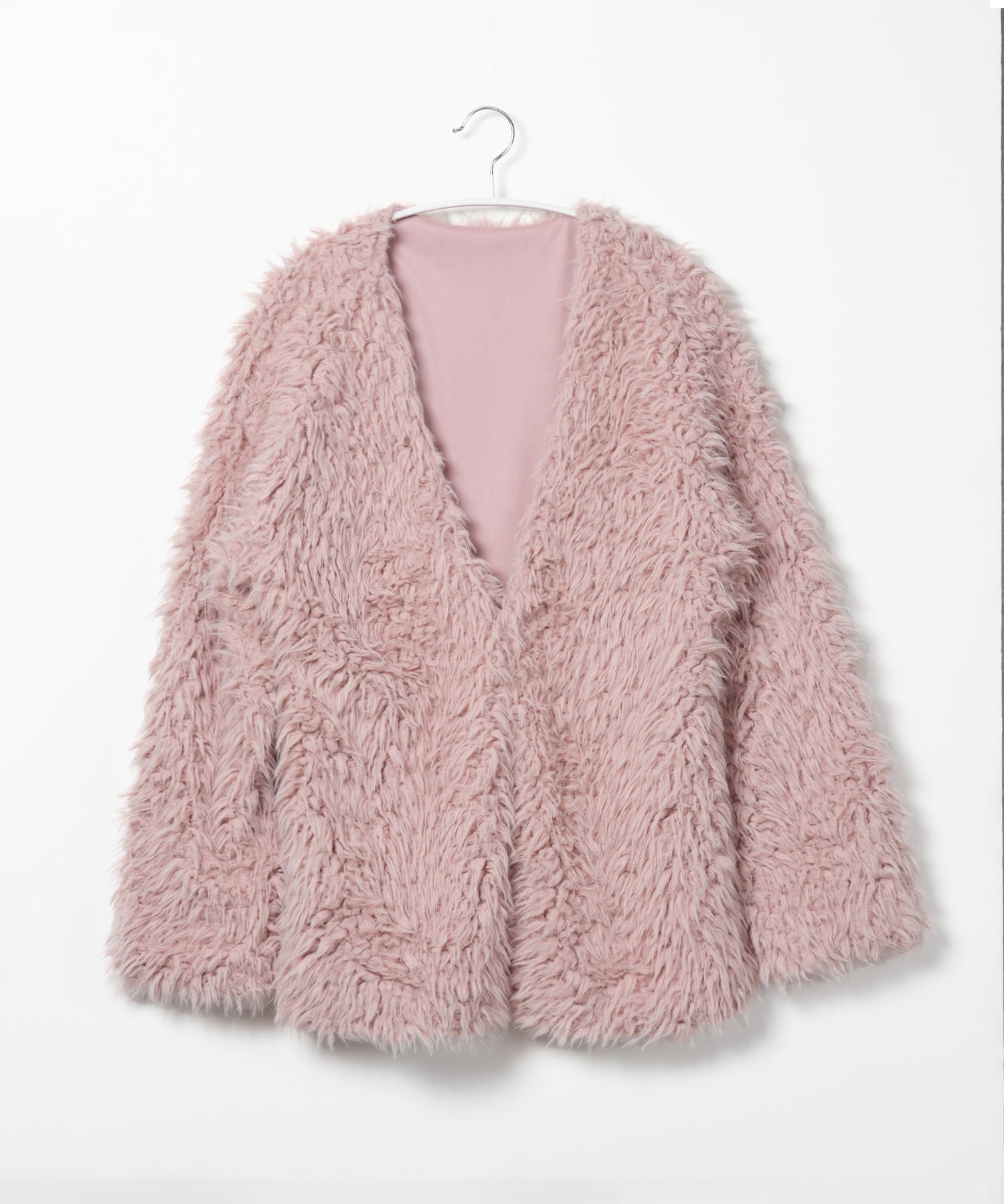 【 3COLOR 】ロングシャギーボアオーバーボリュームカーディガン