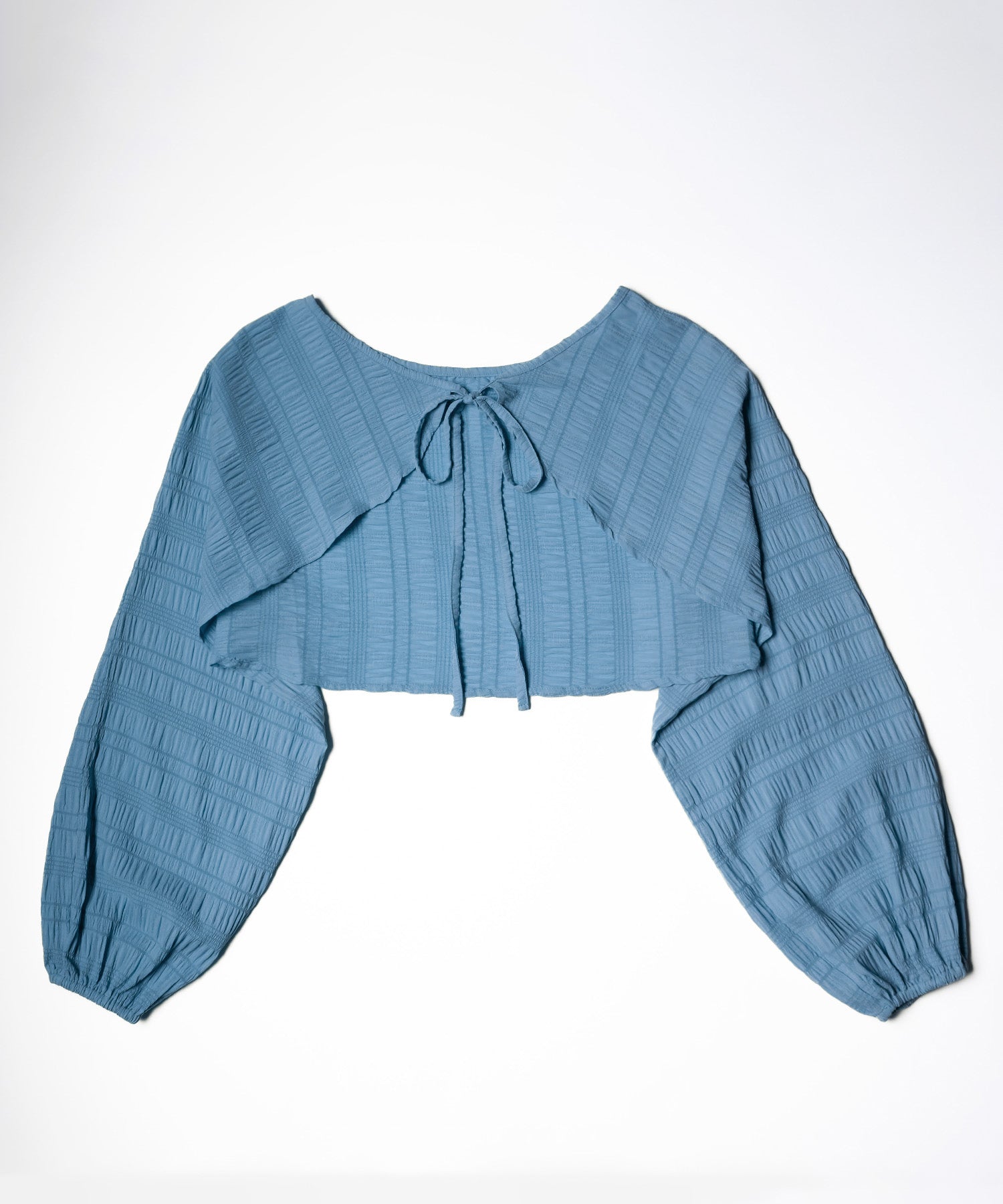 【 7color 】フロントリボンシャーリングショートボレロカーディガン