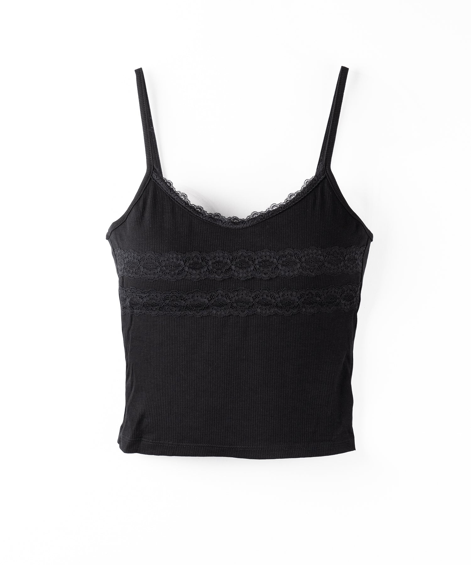【 3color 】ダブルレース切替リブキャミソール / double lace switching ribbed camisole