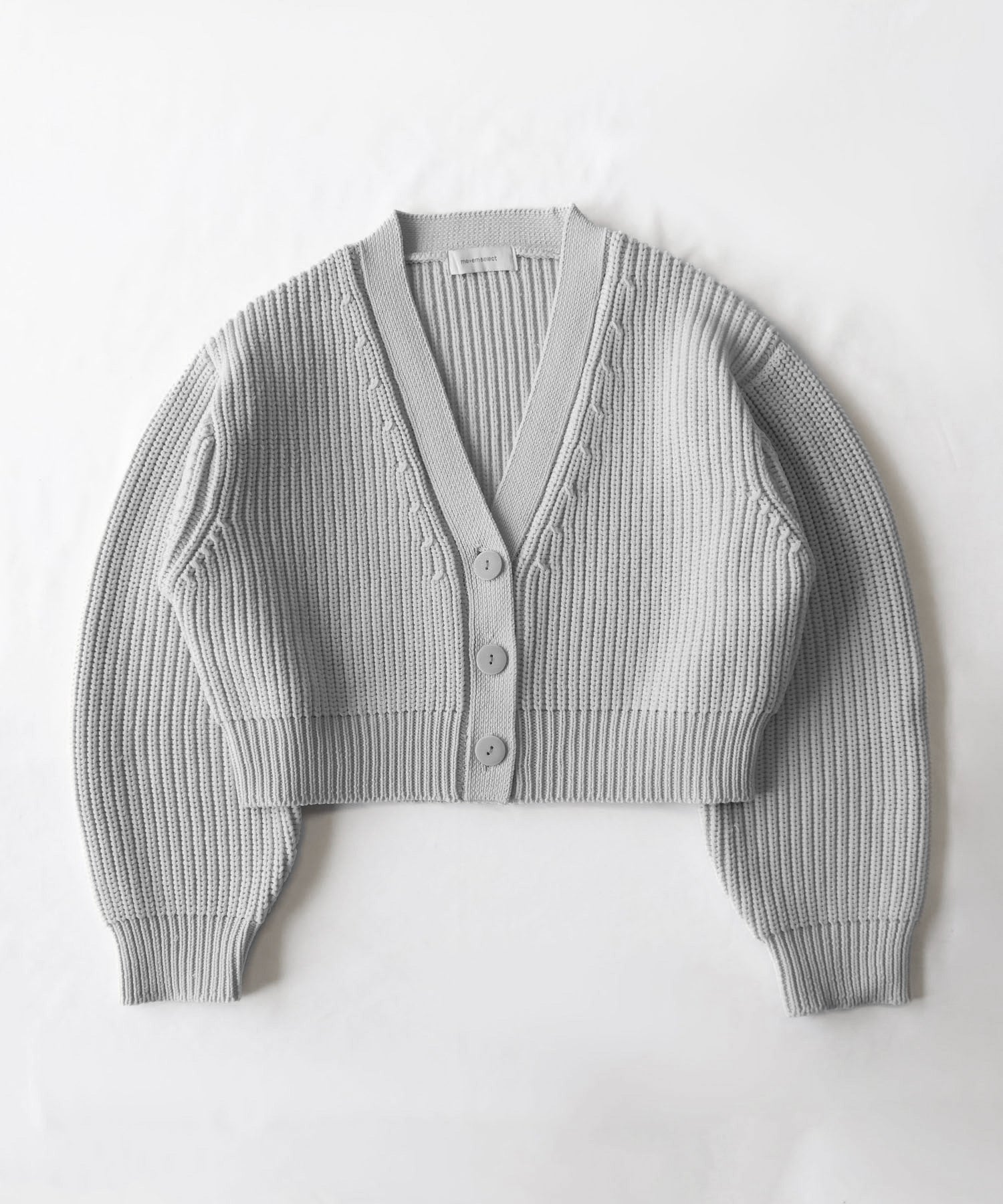 【 ミームセレクトオリジナル 】ショート丈ボリュームリブニットカーディガン / short volume libknit cardigan