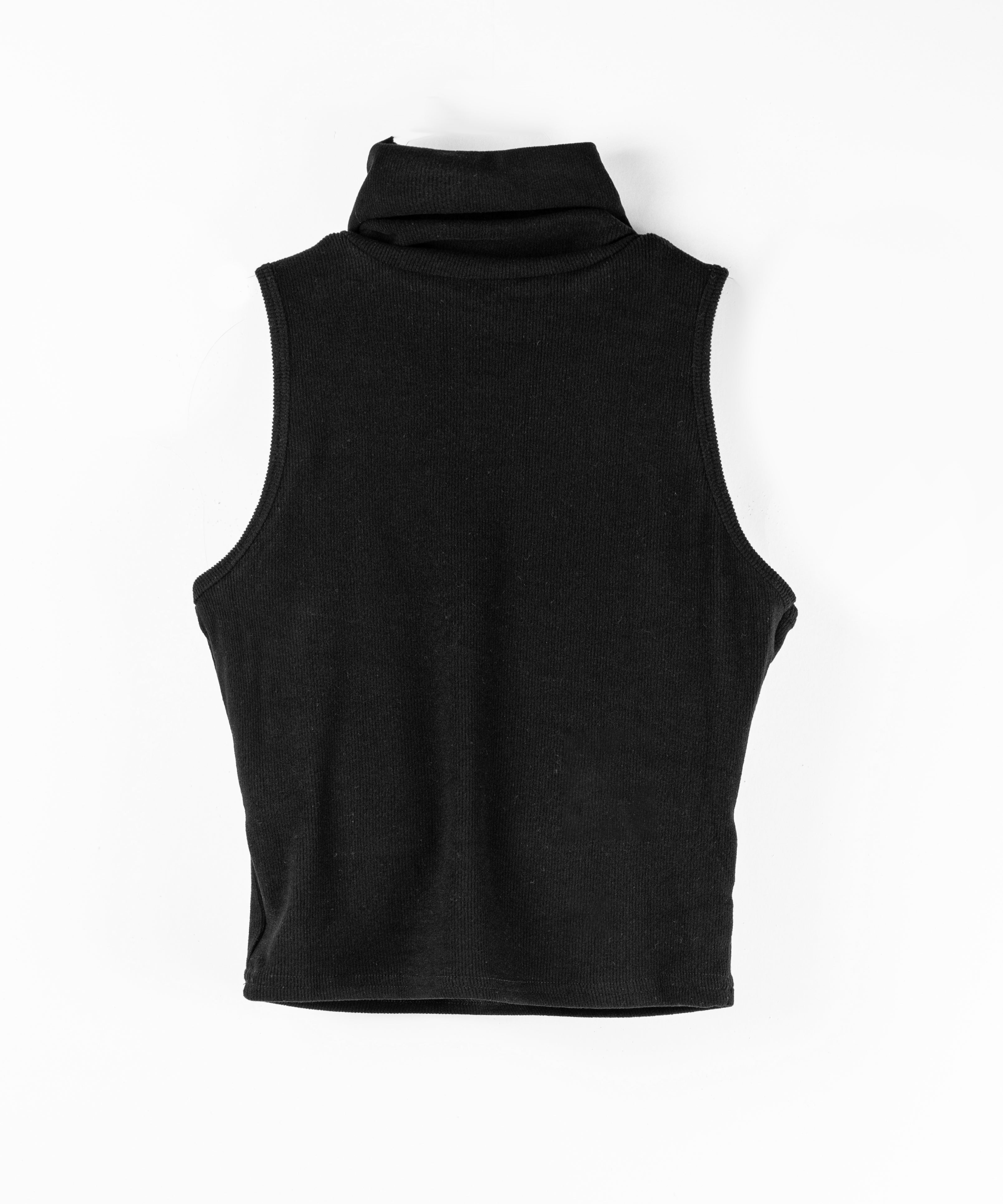 【 裏微起毛 / 2点セット 】ハイネックノースリーブトップス + ショートカーディガン SET / high neck nosleeve tops + short cardigan SET