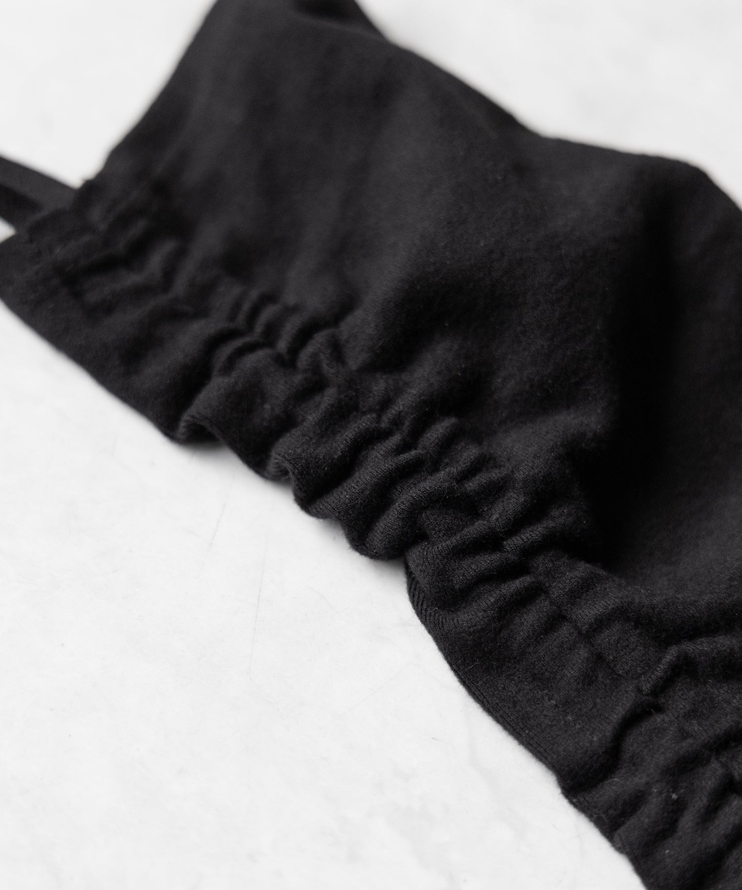 ストラップリボンサイドシャーリングレッグカバー / strap ribbon side shirring leg cover