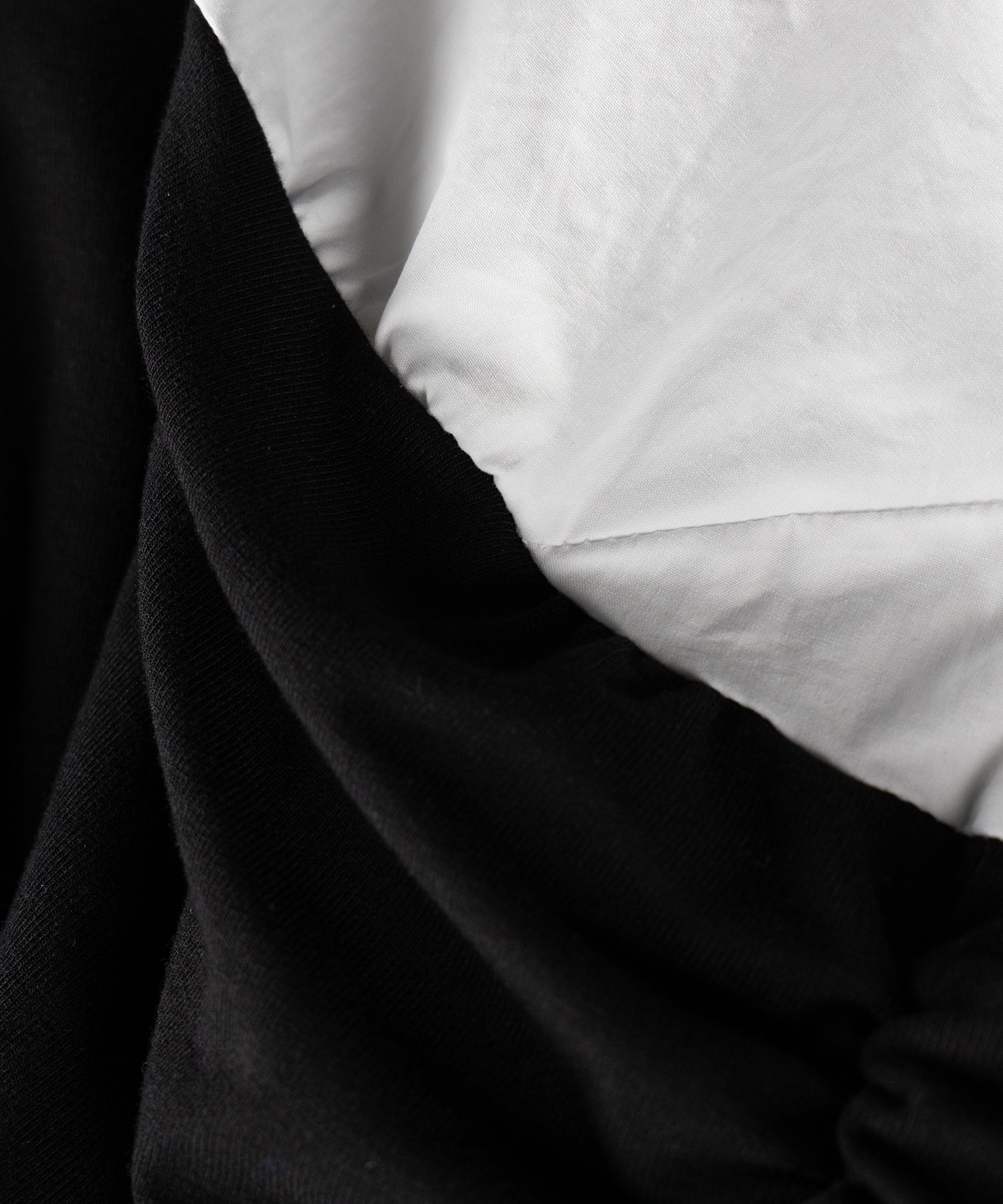【 2color 】シャツドッキングワイドオフショルトップス / shirt docking wide off shoulder tops