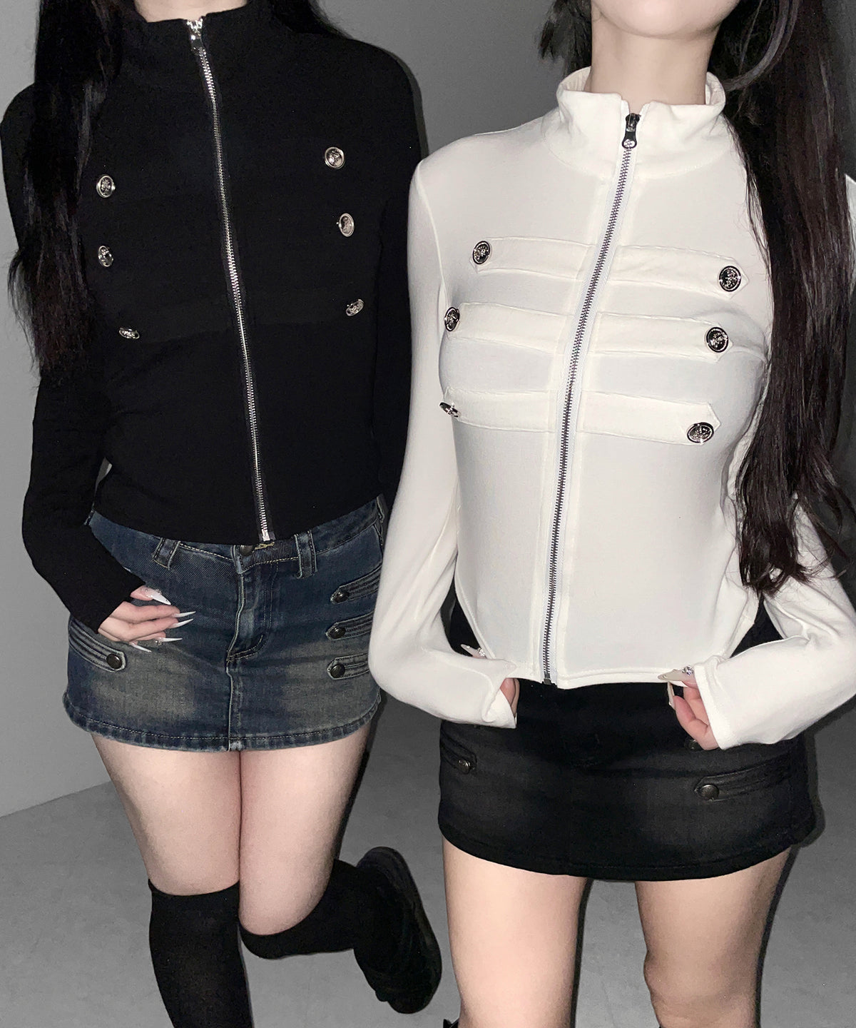 ナポレオンスタンドネックジップアップトップス / napoleon standneck zipup tops