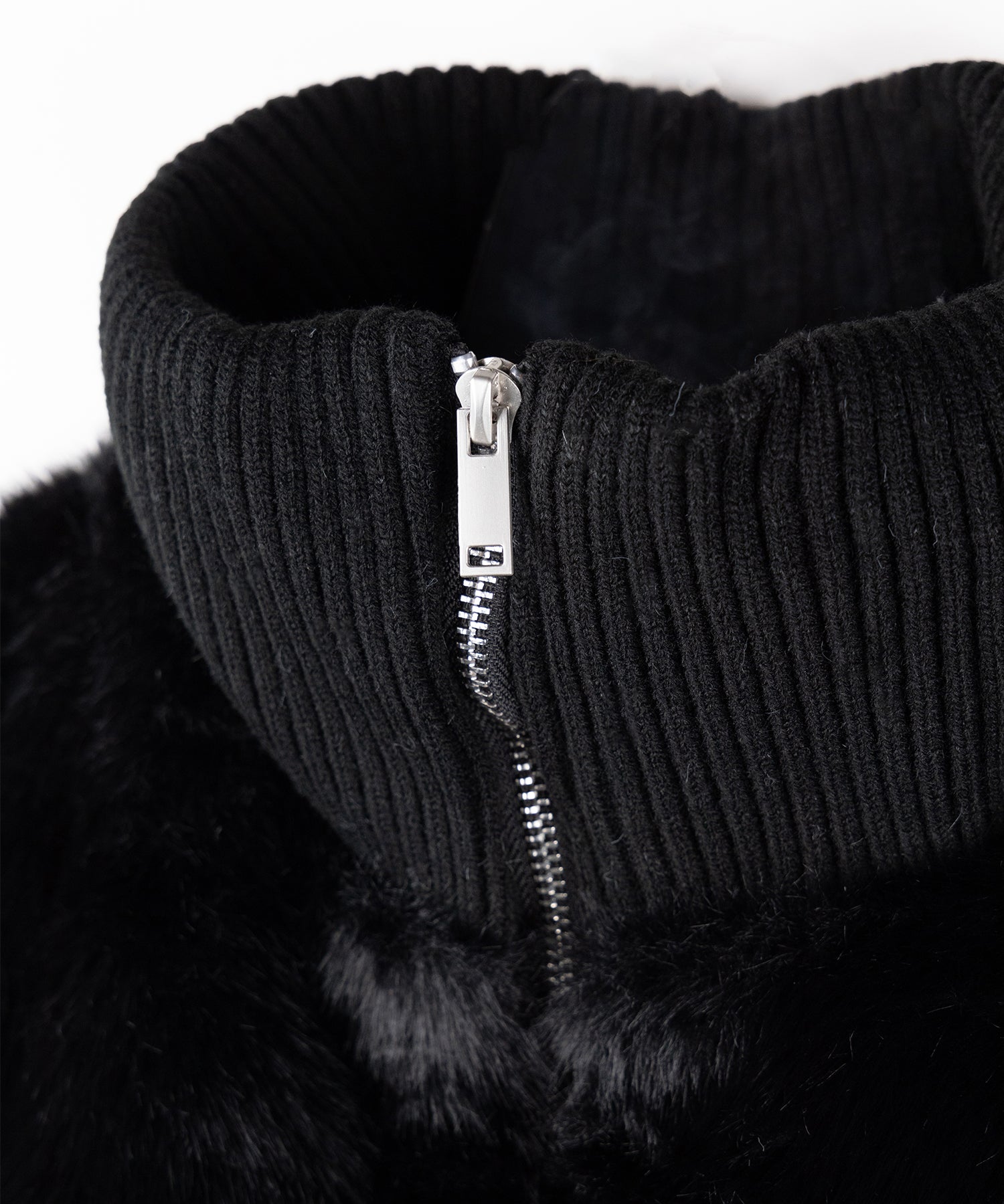 スタンドネックリブフェイクファーショートブルゾン / standneck lib fakefur short blouson