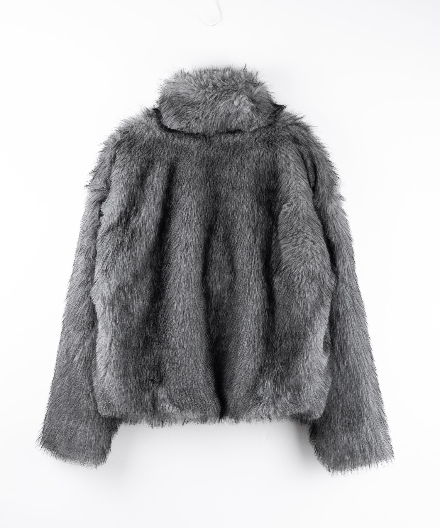 ダブルジップスタンドカラーミックスファージャケット / double zip stand collar mix fur jacket